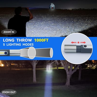 ALLYES LED Rechargeable Flashlight (Zoomable, 4 Modes, Tactical, IP65 Waterproof, Type‑C)_img_3