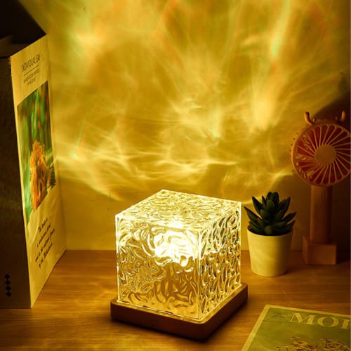 Dynamic Rotating Water Ripple Night Light