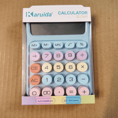 Desktop Calculator 12 Digit Large LCD Display Big Round Button Cute Gradient Colored Calculator_img_3