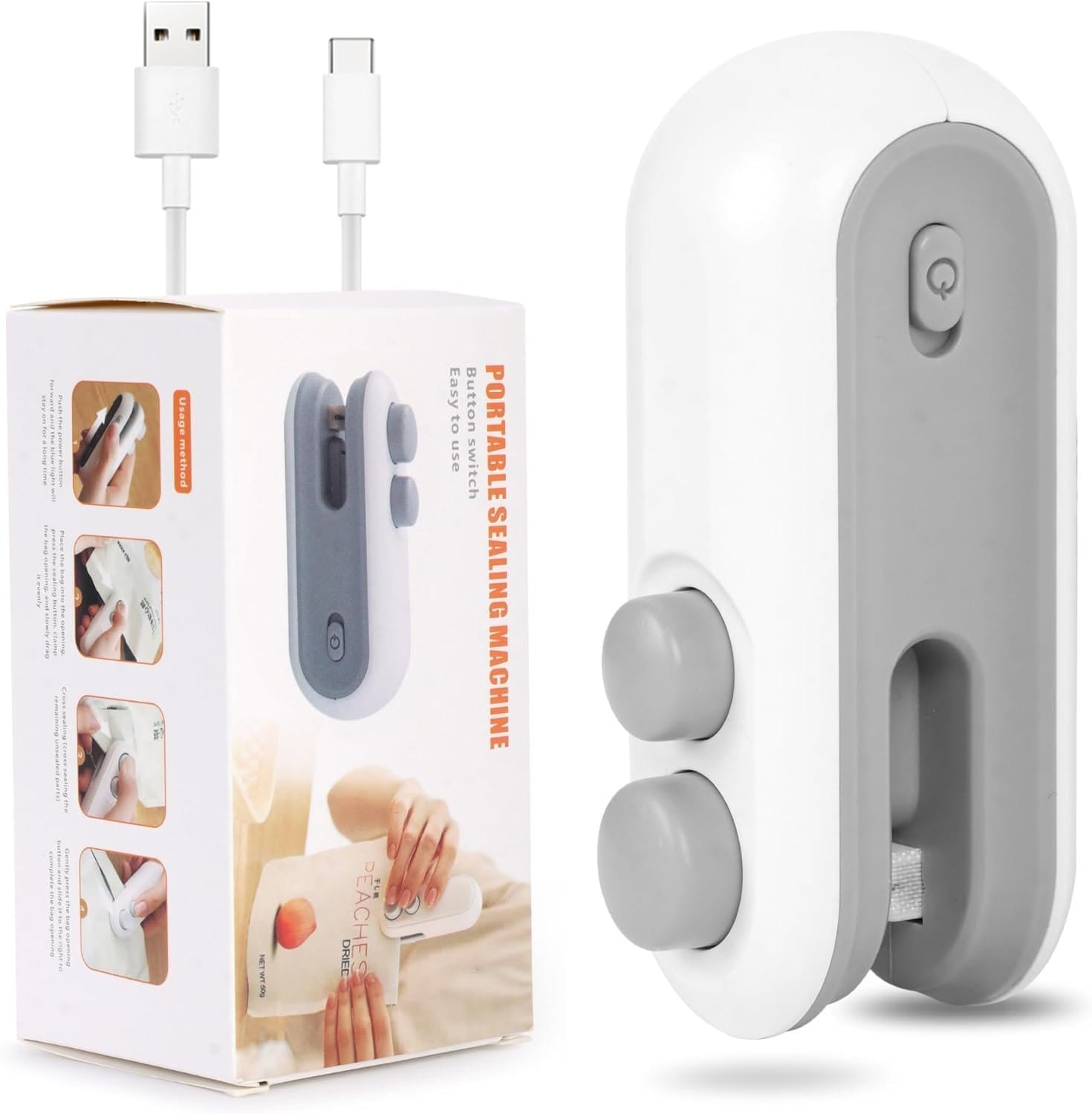 2 in 1 Rechargeable Mini Plastic Bag Sealing Machine