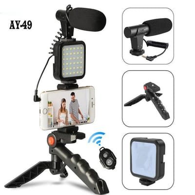 AY-49 remote control Video Kits Microphone LED Fill Light Mini Tripod_img_2