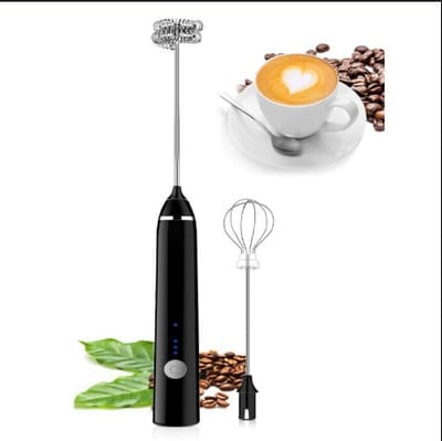 Rechargeable Handheld 3-Speed Adjustable For Latte Coffee mixer 2 in 1Milk Frother_img_3
