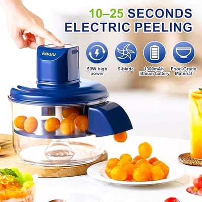 Automatic Vegetable Peeling Machine, Rechargeable Electric Fruit and Vegetable Peeler Suitable for Grapes, Cherry Tomatoes, Garlic_img_2