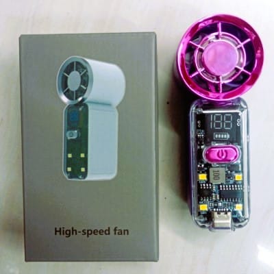 High-Speed Handheld Transparent Fan with Digital Display_img_1